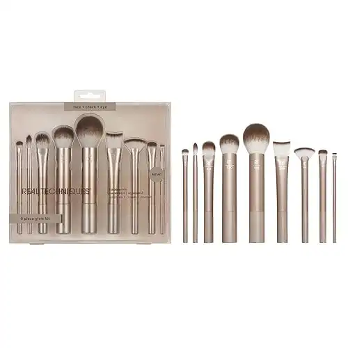 REAL TECHNIQUES Au Naturale Makeup Brush Kit, For Foundation, Powders, and Concealers