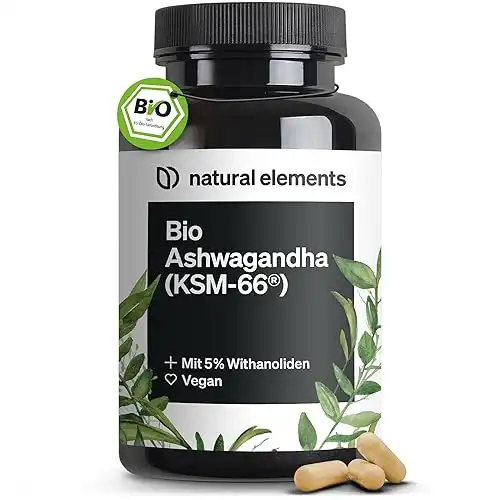 Bio-Ashwagandha - KSM-66® Premiumrohstoff (180 Kapseln mit überdurchschnittlicher Reichweite)